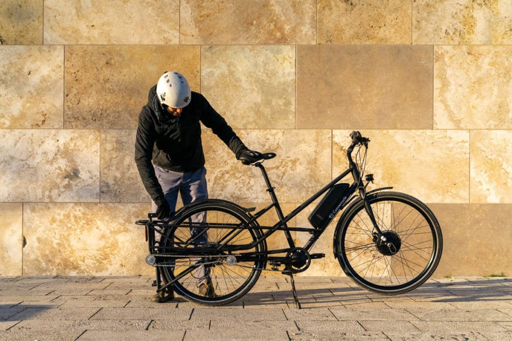 E-Lastenfahrrad Convercycle Electric im Citybike-Modus