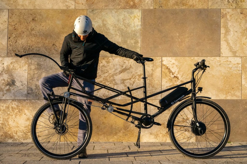 E-Bike Convercycle Electric lässt sich sekundenschnell in ein Lastenrad verwandeln