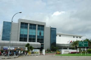 Eingang zur Fabrik von Shimano in Malaysia