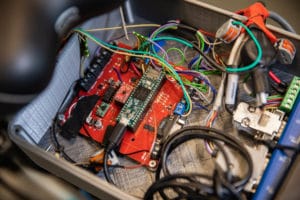 Teile der Sensorik und Datenverarbeitung des Lenkassistenzsystems für E-Bikes der TU Delft