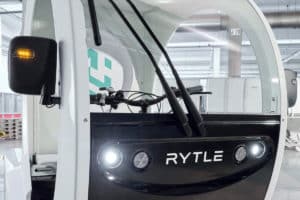 Frontscheinwerfer und Rückspiegel mit Blinkern am E-Lastenfahrrad Rytle MovR3