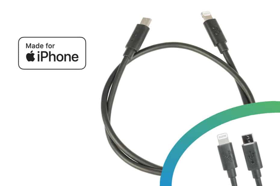 MFi-zertifiziertes USB-Ladekabel mit Anschluss Micro A auf Apple Lightning für E-Bikes mit Bosch-Display