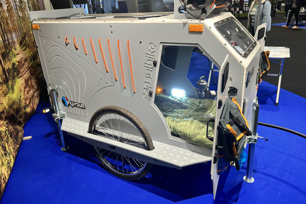 Wohnwagen Tinyvroum Capsulbike für E-Bikes